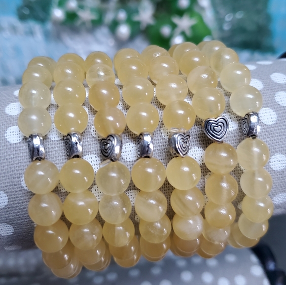 High Grade Orange Calcite Crystal Beaded Bracelet Gift Boxed Handmade USA - Picture 2 of 5